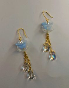 🌸 Elegant Blue Blossom Handmade Earrings 🌸