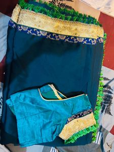 Elegant Green Saree with Blouse