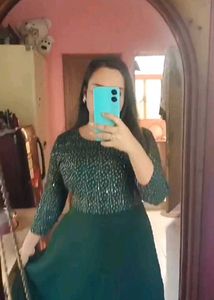 Green Embellished Kurta Set