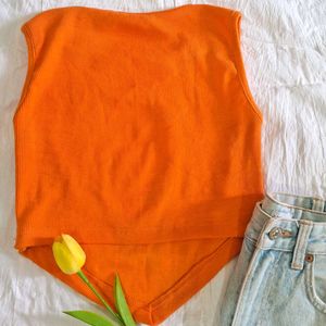 Orange Ribbed Tank