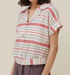 Striped Short Sleeve Button-Down