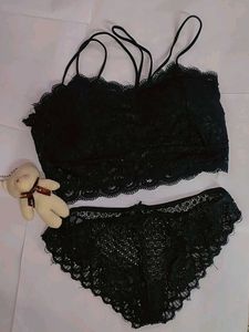 Black Lace Bikini Set