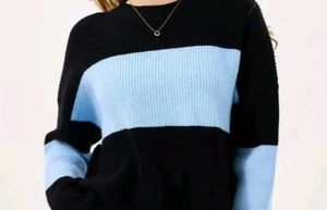 Black And Light Blue Block Top