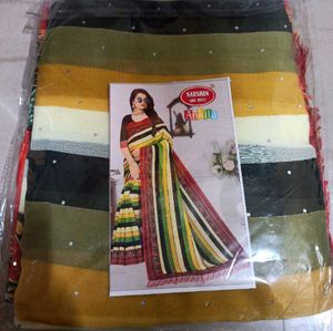 Elegant Striped Saree