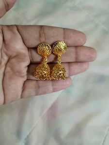 Golden Jhumka Earrings