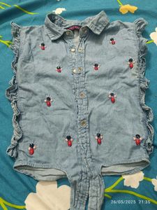 2-3 Aged Girl Denim stone Work Shirt