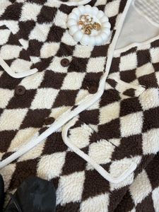 Cute Diamond Pattern Women Coat