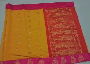 Elegant Yellow &amp; Pink pattu saree