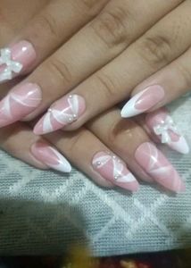 Elegant Bow French Tip Press-On Nails