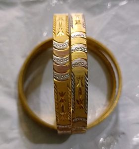 Sterling Silver Gold-Plated Bangle Set (Pack of 4)