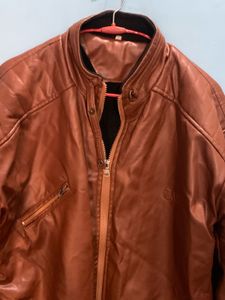 Brown zara Leather Jacket