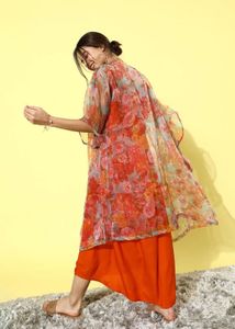 InWeave Women Bright Orange Solid Slip Dress