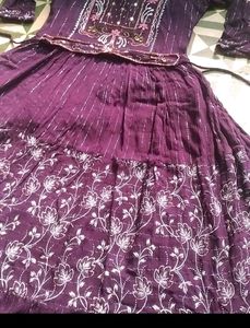 Dark Purple 💜 Long Gown With Belt