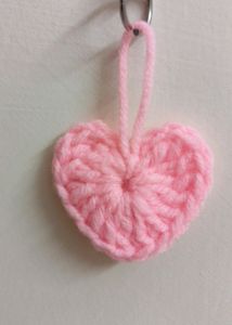 Baby Pink Crochet Heart Keychain Or Charm
