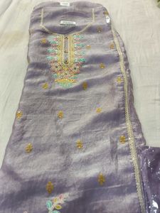 Lavender Floral Embroidered Salwar Kameez Suit