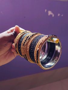 Beautiful Silver And Velvet Black 🖤 Bangles 😘😘