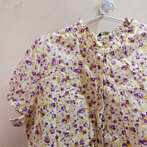 Floral Button-Up Blouse