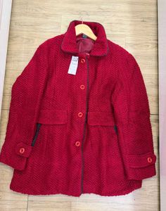 Korean Dark Red Herringbone Coat