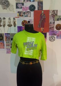 Neon Green Boxy Graphic Tee