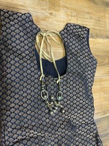 Punjabi Golden N Black Suit Set