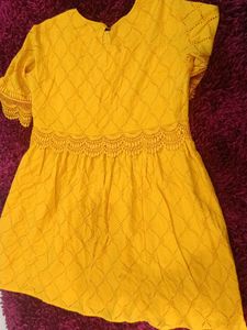 Hakoba Mustard Cotton Dress