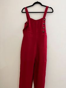 Red Jump Suit With Sleeveless