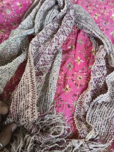 Pink Embroidered Kurta Set For Men