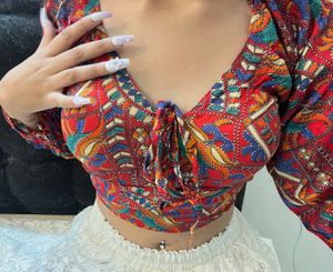 Desi Boho Babe Crop – Padded &amp; Pop of Color!