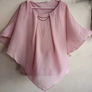 Elegant Pink Cape Top