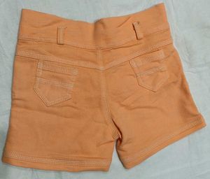 Orange Denim Shorts