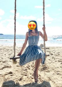 Striped blue co ord set