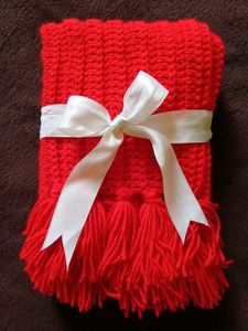 Handmade Crocheted Scarf with Tassels