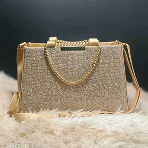Elegant Gold Glitter Evening Bag
