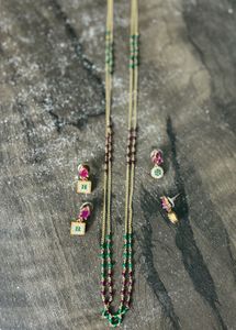 Red And Green Beads Dailywear Chain