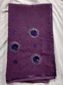 Elegant Purple Saree - New Unused