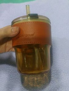 💥New Glass Tumbler Mug with Lid &amp; Staw💥