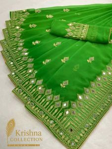 Elegant Mirror Work Saree