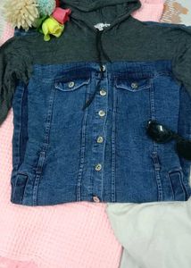 korean style denim top