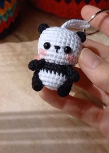 Crochet Panda Keychain