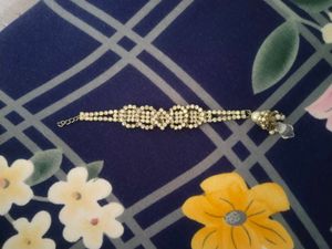 Rhinestone and Pearl Bracelet