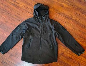 Black Hooded Tactical Jacket