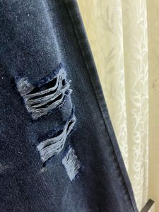 Wide Leg Damage Pattern Style Jeans
