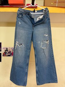 H&M Ripped Straight Jeans