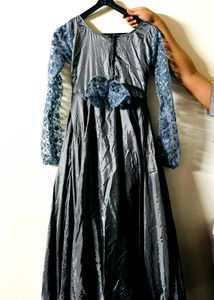 Elegant Blue Sequin Maxi Dress