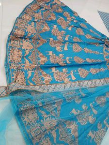 Printed Crepe Lehenga Choli With Net Dupatta