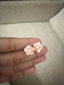 Pink Flower Studs