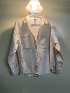 Oversized Cream Button-Down Shirt