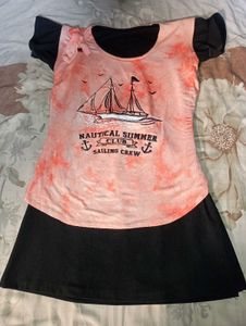 Orange And Black Top