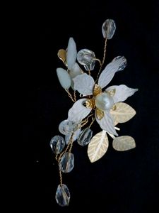 Floral Hair Clip with Pearl Accent