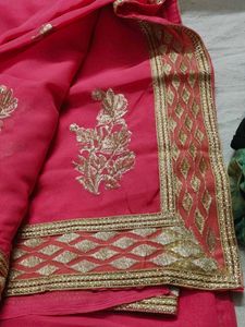 Peach Colour Saree Without Blouse